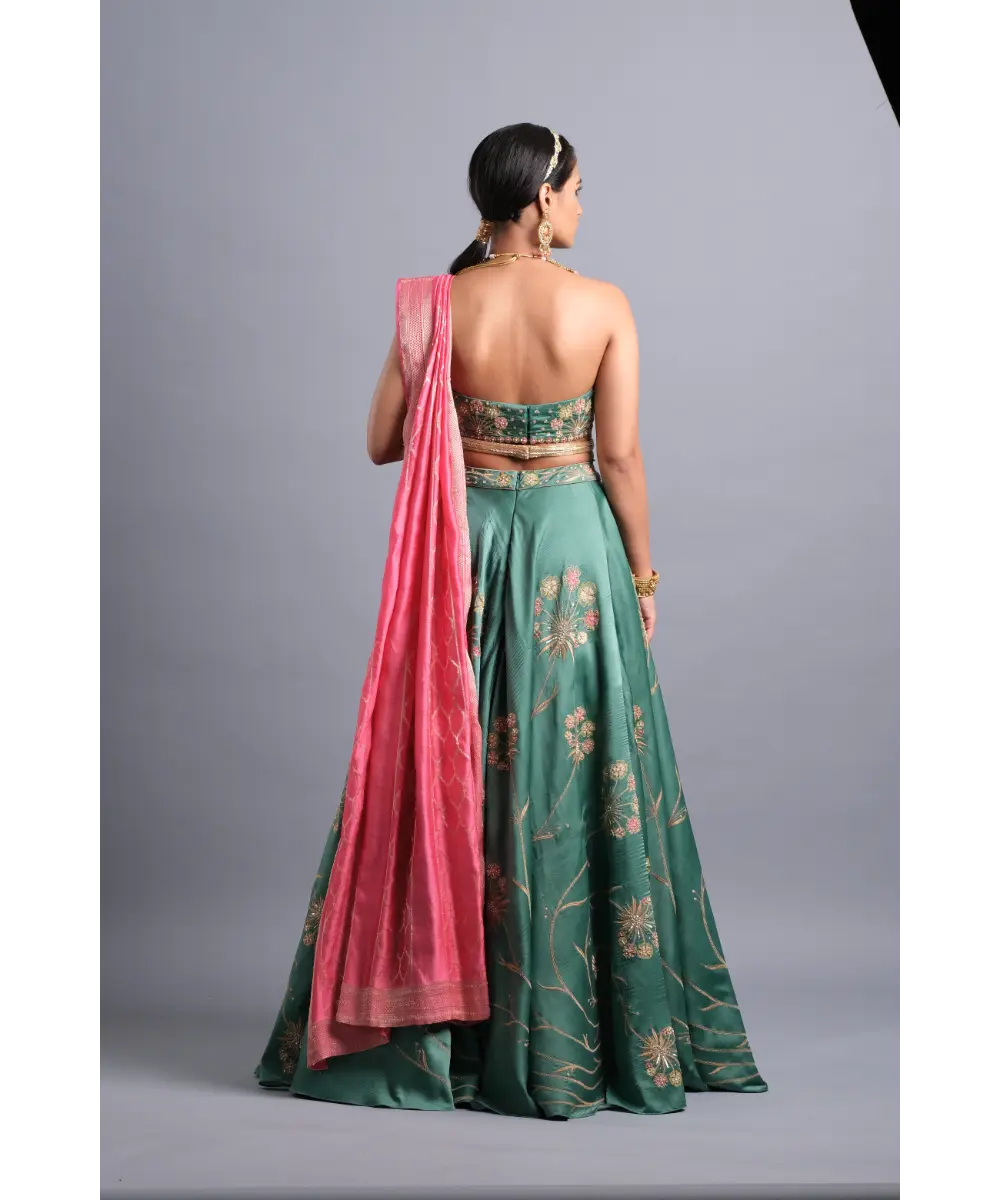 AASTHA SOOD - Castleton green Lehenga coupled with a Monochrome Bustier